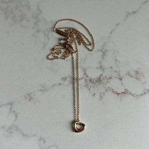 NEW Tiffany & Co. Elsa Peretti Open Heart Pendant Yellow Gold, 7mm